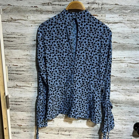 H&M open back high neck floral blouse size 6 - Picture 6 of 11